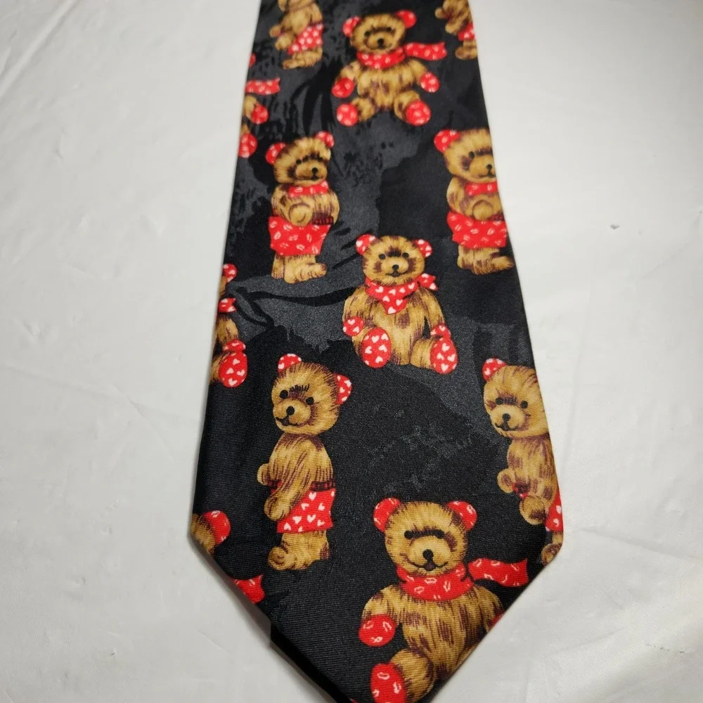 Addition Teddy Bear Tie  Classic Black / Red / Brown‎